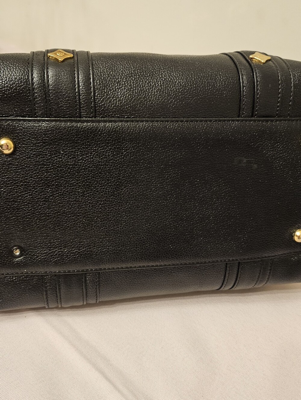 MCM Black Pebbled Leather Boston Bowler Satchel – Gold Hardware - Picture 11 of 16